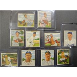 10 - 1950 Bowman Baseball Cards.