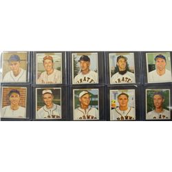 10 - 1950 Bowman Baseball Cards.