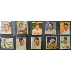 10 - 1950 Bowman Baseball Cards.