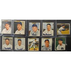 10 - 1950 Bowman Baseball Cards.