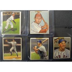 5 - 1950 Bowman Baseball Cards.