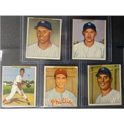 5 - 1950 Bowman Baseball Cards.