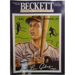 Cal Ripken Jr Autographed Beckett Baseball Card Monthly magazine.