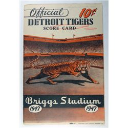 1947 Detroit Tigers Score Card