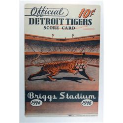 1946 Detroit Tigers Score Card.