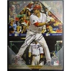 Chase Utley AUTOGRAPHED 8 x 10 Canvas Art Signed, Phillies.