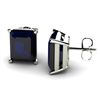 Image 1 : Genuine 5.50 ctw Sapphire Earring 14k W/Y Gold