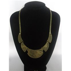 300CTW 5-SLAB LYRD CHAIN BRASS NECKLACE