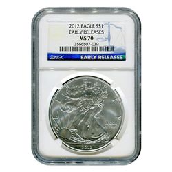 Certified Uncirculated Silver Eagle 2012 M70 NGC Early