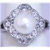 Image 1 : WHITE PEARL AND CZ RING