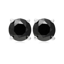 Genuine  Black Diamond 1.50 ctw Earring 14K W/Y Gold