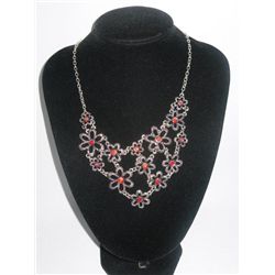 210CTW 14-FLOWERS BRASS NECKLACE;