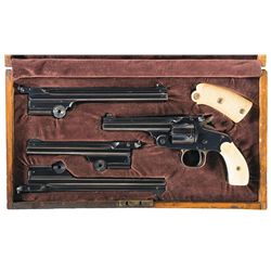 Scarce Cased Smith & Wesson .38 Single Action 3rd Model "Model of 1891" Revolver with Three Single S