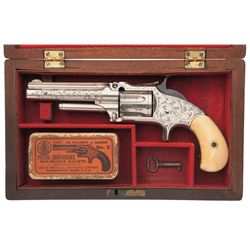 Exceptional Cased Factory Engraved and Inscribed Smith & Wesson Number 1 1/2 2nd Issue Single Action