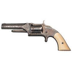 Engraved Smith & Wesson Model 1 1/2 First Issue Revolver with Ivory Grips