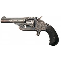 Engraved Silver Plated Smith & Wesson Model 1-1/2 .32 Centerfire Single Action Revolver