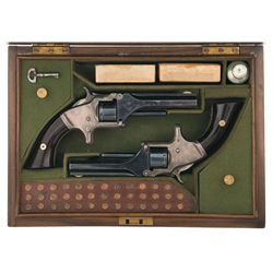 Cased Pair of Smith & Wesson Model Number 1 2nd Issue Revolvers -A) Smith & Wesson Model Number 1 2n