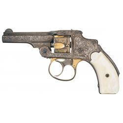 Attractive New York Engraved Gold and Silver Plated Smith & Wesson 1st Model 32 Safety Hammerless Re