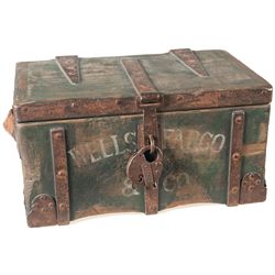 Miniature Wells Fargo Marked Treasure Box with Lock