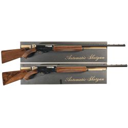 Collector's Lot of Two Belgian Browning Auto-5 Semi-Automatic Shotguns with Boxes -A) Browning Auto-