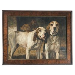 Scarce Framed H.R. Poore Winchester Bear Dogs Print