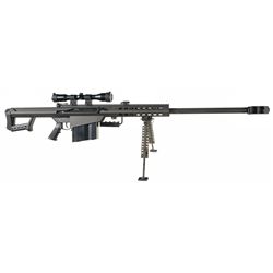 Excellent Barrett M82A1 Semi-Automatic 50 BMG Rifle with Scope, Extra Magazine and Case
