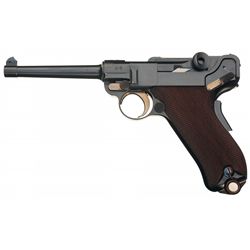 Swiss Model 1900 DWM Military Contract Luger Semi-Automatic Pistol with Holster and Shoulder Strap