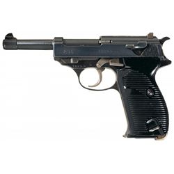 Late World War II Walther "ac45" Code P38 Semi-Automatic Pistol with Capture Paper and Holster