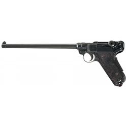 Unusual Long Barreled Swiss Model 1929 Contract Luger Pistol in 9 m/m Caliber