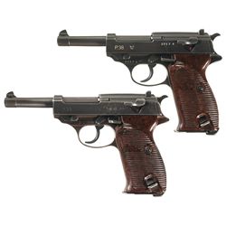 Collector's of Two World War II German P38 Semi-Automatic Pistols -A) Mauser "byf/44" Code P38 Semi-