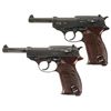 Image 1 : Collector's of Two World War II German P38 Semi-Automatic Pistols -A) Mauser "byf/44" Code P38 Semi-