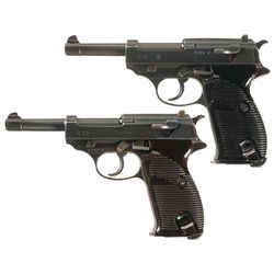 Collector's Lot of Two World War II German P38 Semi-Automatic Pistols -A) Mauser "byf/44" Code P38 S
