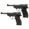 Image 1 : Collector's Lot of Two World War II German P38 Semi-Automatic Pistols -A) Mauser "byf/44" Code P38 S