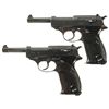 Image 1 : Collector's Lot of Two World War II German P38 Semi-Automatic Pistols -A) Walther "ac/43" Code P38 S