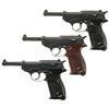 Image 1 : Collector's Lot of Three World War II German P38 Semi-Automatic Pistols -A) Mauser "byf/43" Code P38