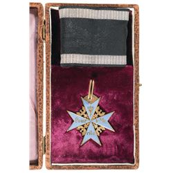 J. Godet & Sons Pour le Merite Style Medal in Case with Ribbon