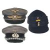 Image 1 : Three Nazi Hats, Including a Luftwaffe General's Visor Style Cap and a Technical Emergency Corps Off