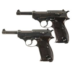 Collector's Lot of Two Early World War II Production Walther P38 Semi-Automatic Pistols -A) Walther 