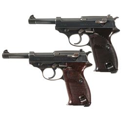 Collector's Lot of Two World War II Walther P38 Semi-Automatic Pistols -A) Walther P38 Semi-Automati