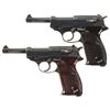 Image 1 : Collector's Lot of Two World War II Walther P38 Semi-Automatic Pistols -A) Walther P38 Semi-Automati