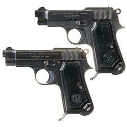 Two World War II Beretta Model 1935 Semi-Automatic Pistols with Holsters -A) Beretta Model 1935 Pist