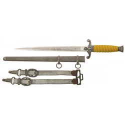 Eickhorn Production Nazi Heer Style Dagger with Scabbard Hanger and Custom Applied Unit Inscription