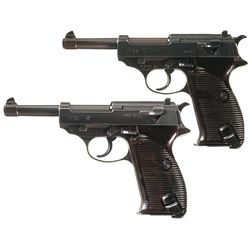 Collector's Lot of Two World War II German P38 Semi-Automatic Pistols -A) Walther "ac/41" Code P38 S