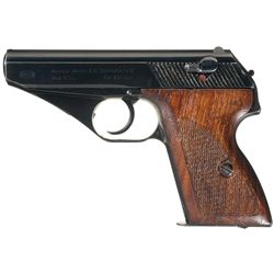Excellent Nazi Police Proofed Mauser HSc Semi-Automatic Pistol with Matching Magazine