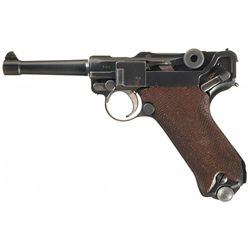 Post World War I German 1917 Dated DWM 1920 Police Rework Luger Pistol Rig