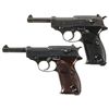 Image 1 : Collector's Lot of Two World War II German P38 Semi-Automatic Pistols -A) Mauser "byf/44" Code P38 S