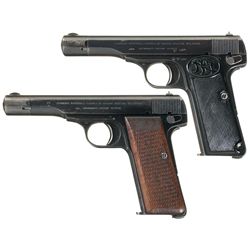 Collector's Lot of Two Nazi Occupation Production Fabrique Nationale Model 1922 Semi-Automatic Pisto