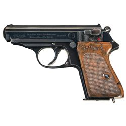 Desirable World War II RZM Marked Walther Model PPK Semi-Automatic Pistol with Spare Magazine