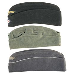 Three Wehrmacht Field Caps Including Luftwaffe Officer's Cap
