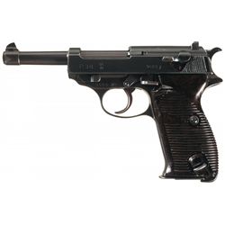 World War II Walther "ac/41" Code P38 Semi-Automatic Pistol with Matching Magazine